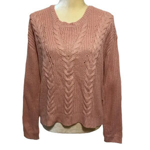 Crave Fame NWT Rose Pink Knit Sweater Juniors L